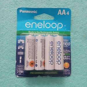 Panasonic eneloop 4-AA 2100 Cycle Ni-MH Rechargeable Batteries, New